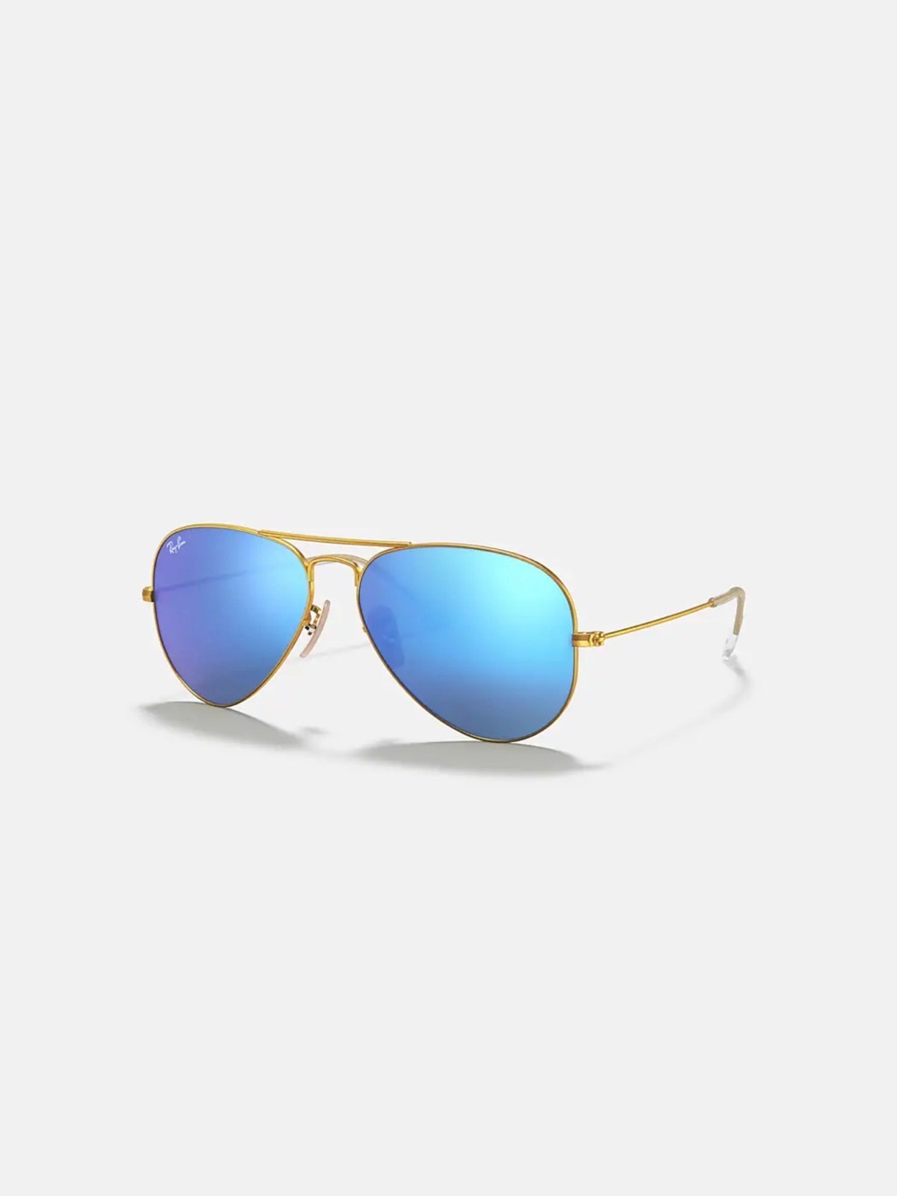 Ray-Ban Aviator Flash Lenses Sunglasses Matte Gold Blue Mirror RB3025 58mm NIB